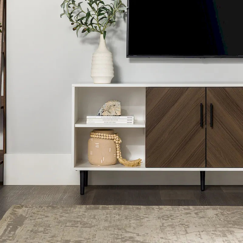 Modern Bookmatch 58-Inch TV Stand