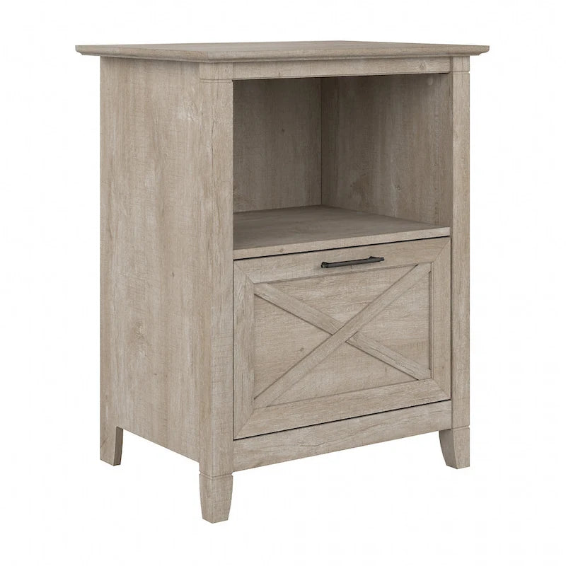 Lateral File Cabinet with Shelf – Washed Gray