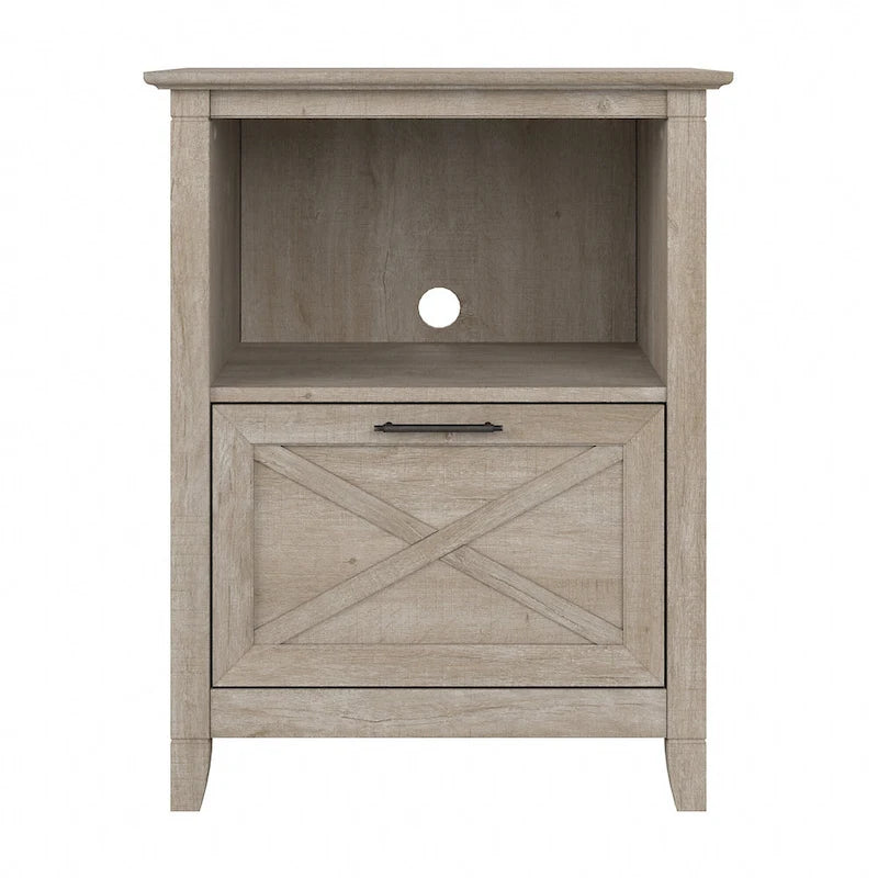 Lateral File Cabinet with Shelf – Washed Gray