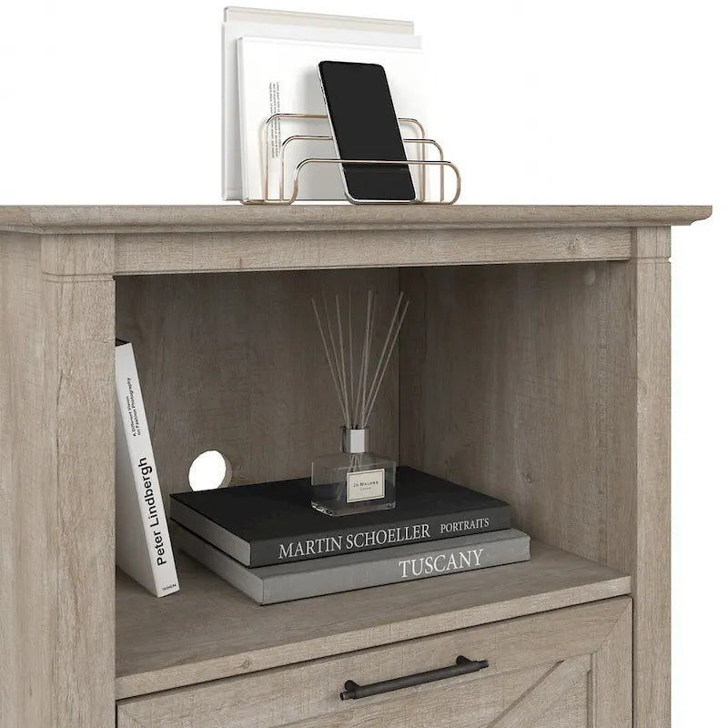 Lateral File Cabinet with Shelf – Washed Gray
