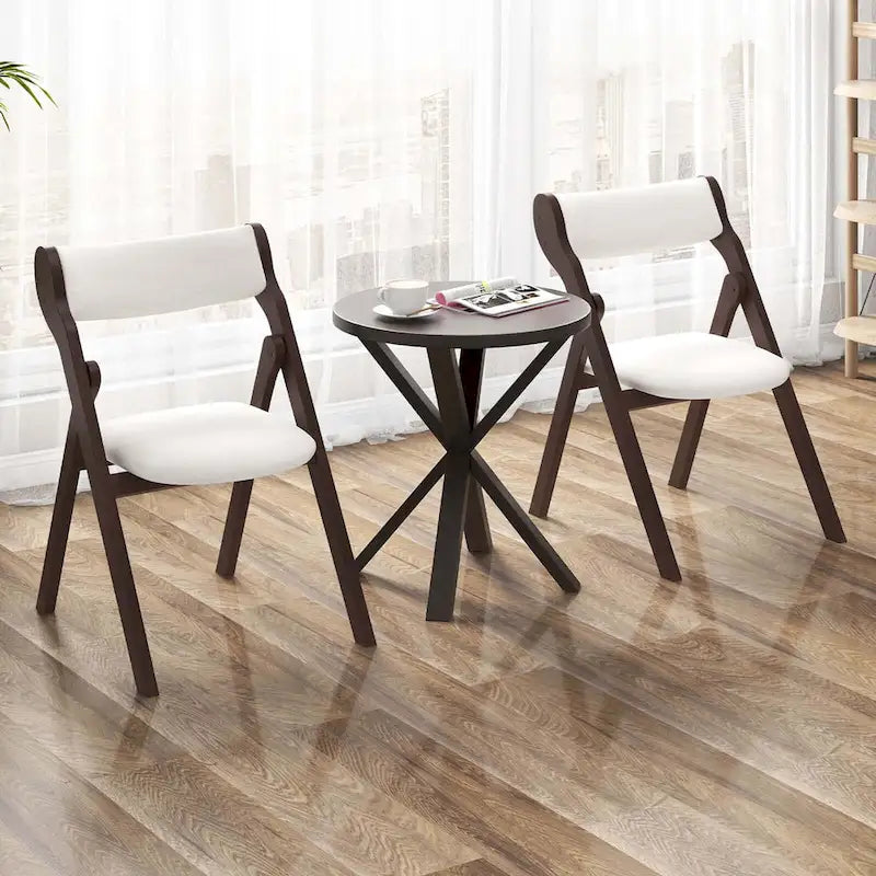 Set of 2/4 Folding Chairs with Padded Backrest & Seat
