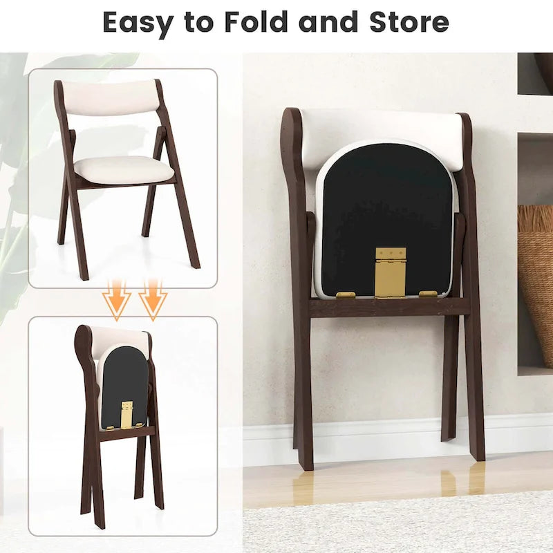 Set of 2/4 Folding Chairs with Padded Backrest & Seat