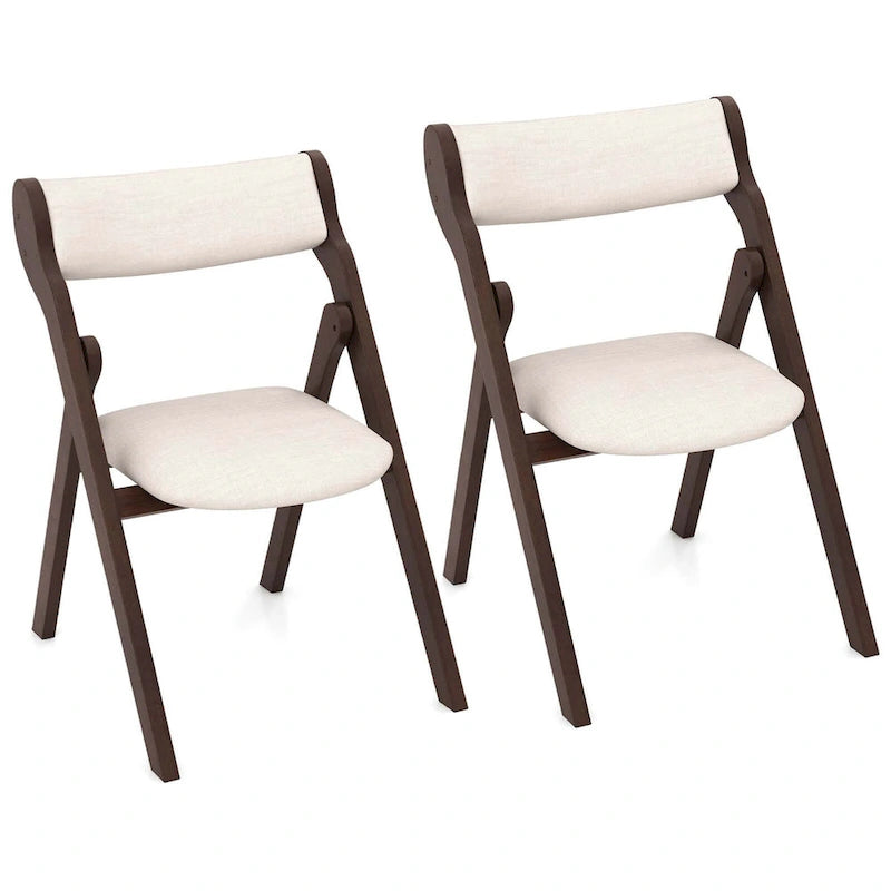 Set of 2/4 Folding Chairs with Padded Backrest & Seat