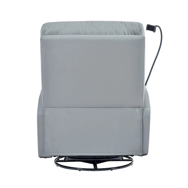 PU Power Swivel Recliner Chair with 270 Rotation, Electric 95-160 Recline and Dual USB Ports - 330lb Capacity