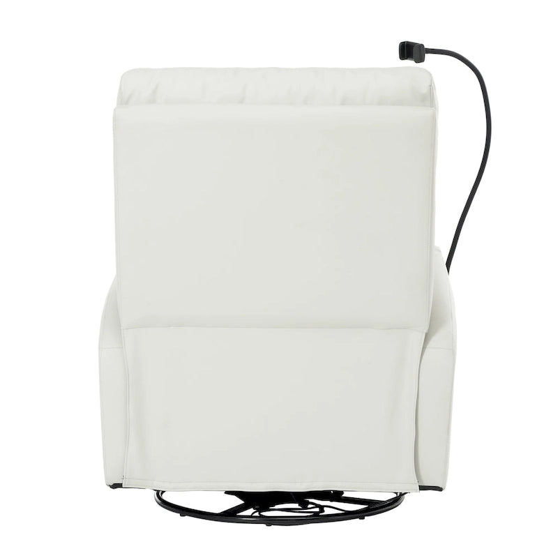 PU Power Swivel Recliner Chair with 270 Rotation, Electric 95-160 Recline and Dual USB Ports - 330lb Capacity
