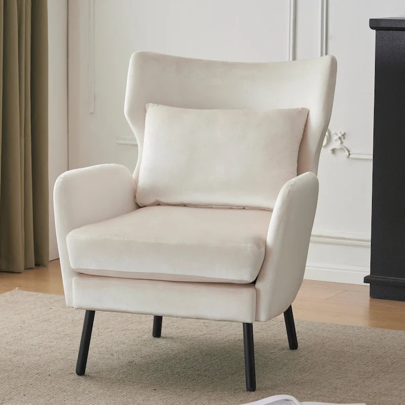 32" Wing Back Velvet Accent Chair