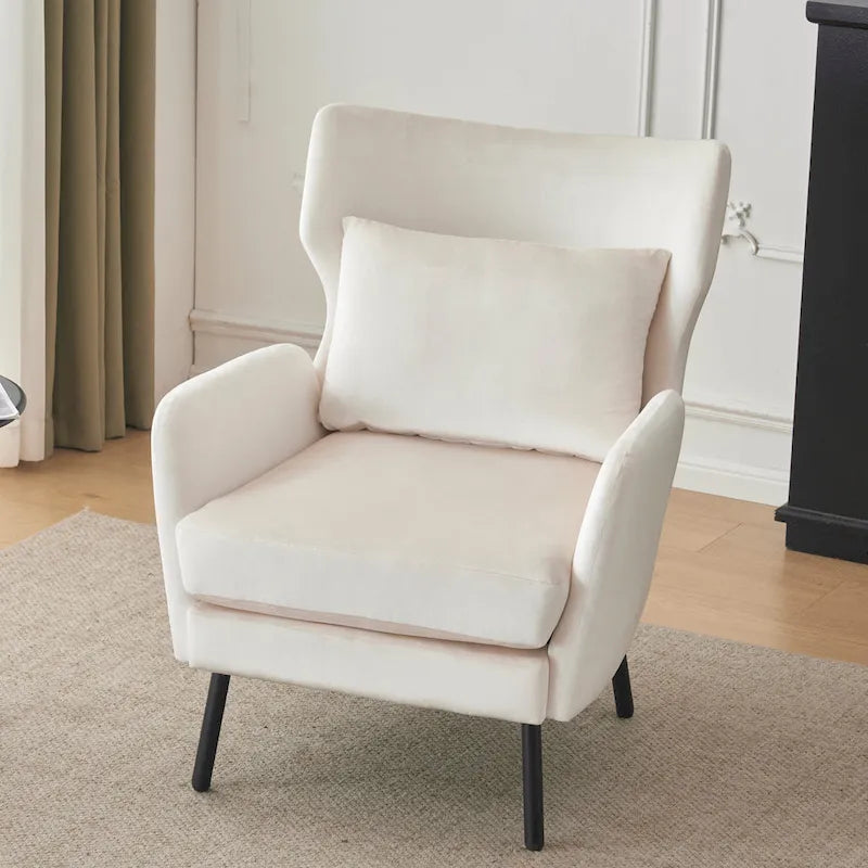 32" Wing Back Velvet Accent Chair