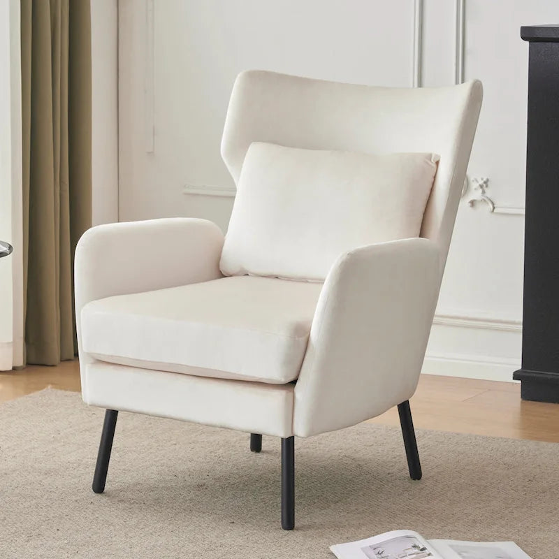 32" Wing Back Velvet Accent Chair