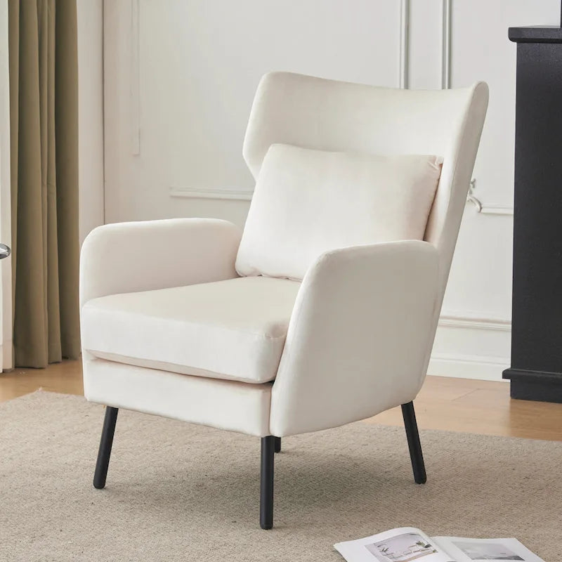 32" Wing Back Velvet Accent Chair