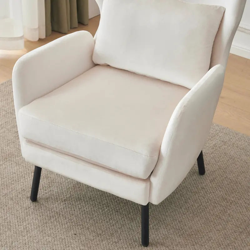 32" Wing Back Velvet Accent Chair