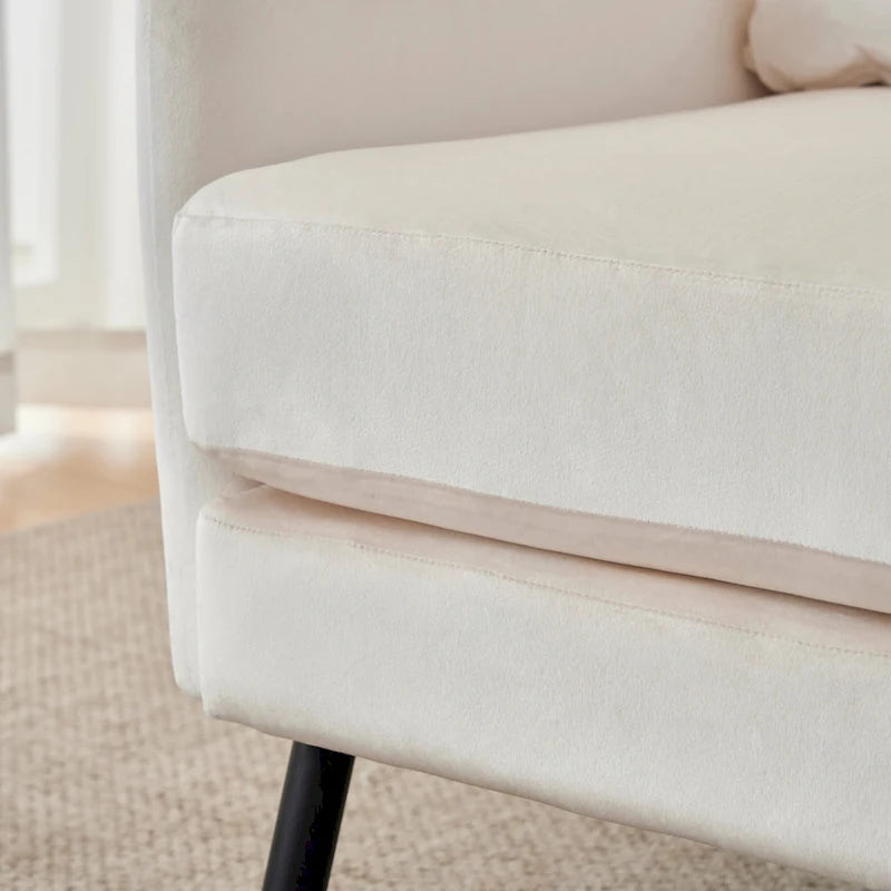 32" Wing Back Velvet Accent Chair