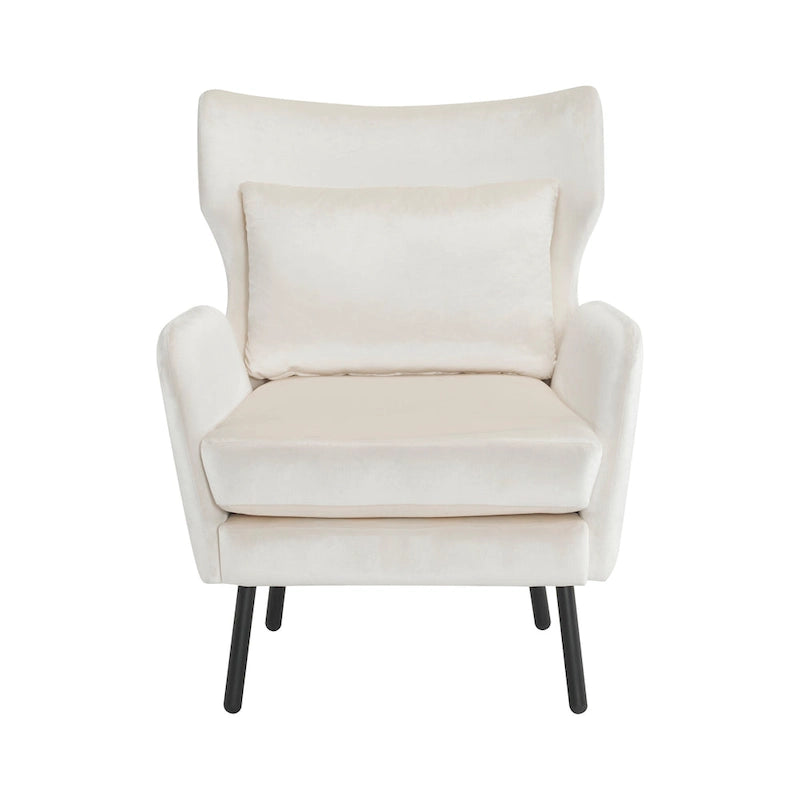 32" Wing Back Velvet Accent Chair