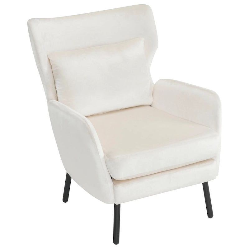 32" Wing Back Velvet Accent Chair