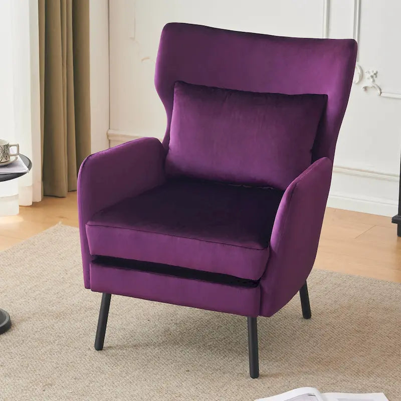 32" Wing Back Velvet Accent Chair