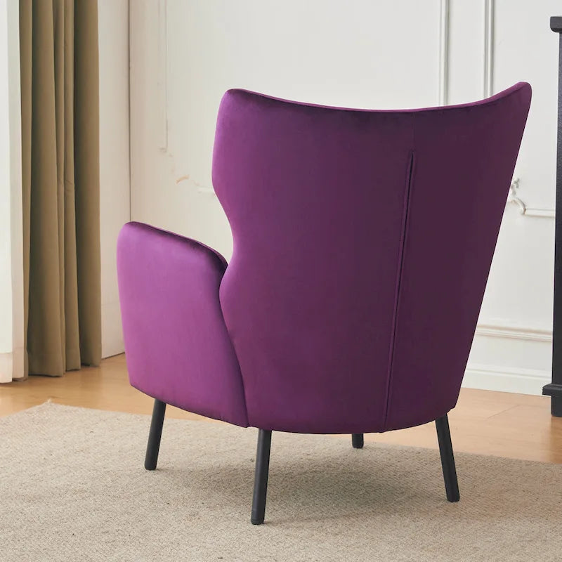 32" Wing Back Velvet Accent Chair