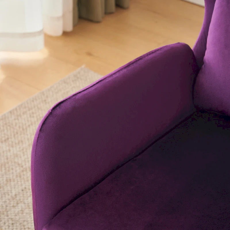 32" Wing Back Velvet Accent Chair