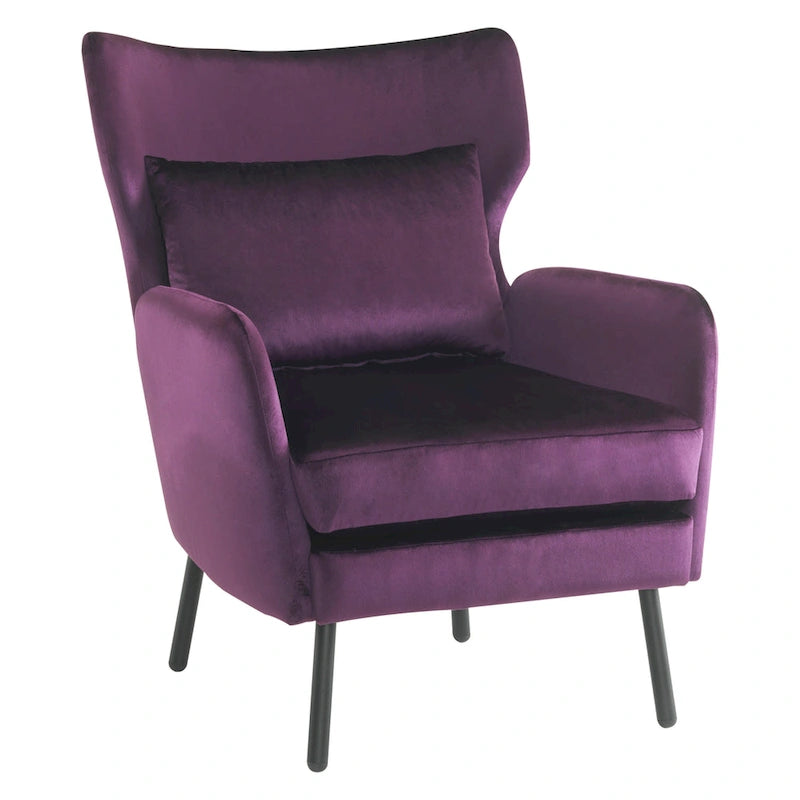32" Wing Back Velvet Accent Chair