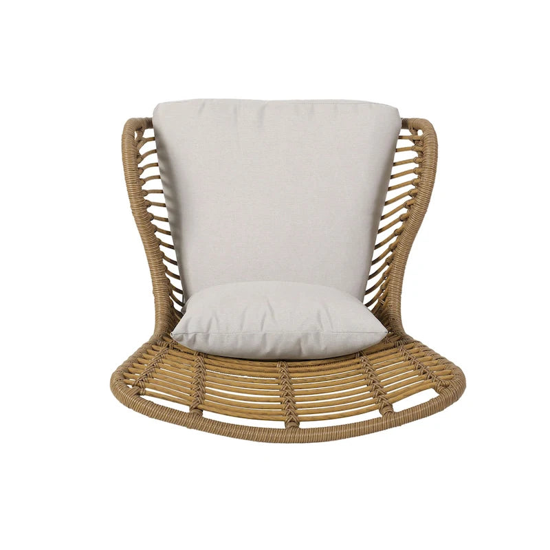 Indoor Wicker Club Chairs with Cushions (Set of 2)