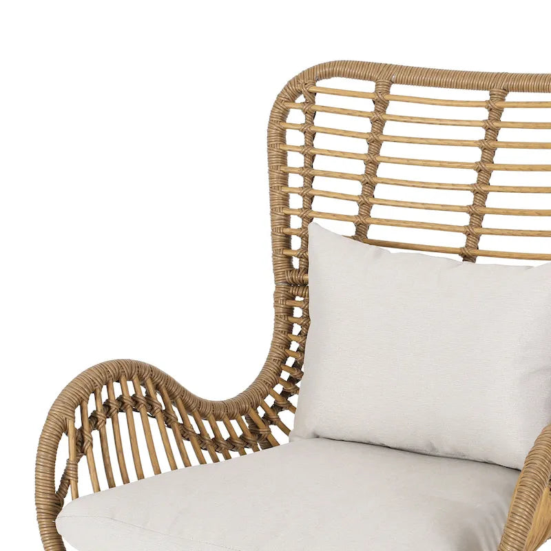 Indoor Wicker Club Chairs with Cushions (Set of 2)