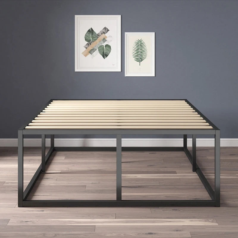 Black Metal Platform Bed Frame
