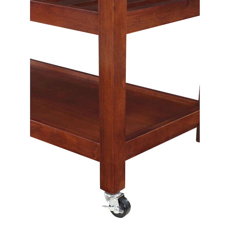 3-Tier Butcher Block Kitchen Cart with Drawers