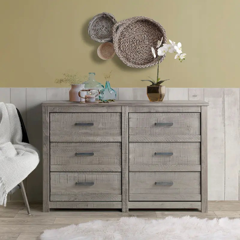 Six Drawer Dresser – Rustic Solid Wood with Distressed Finish