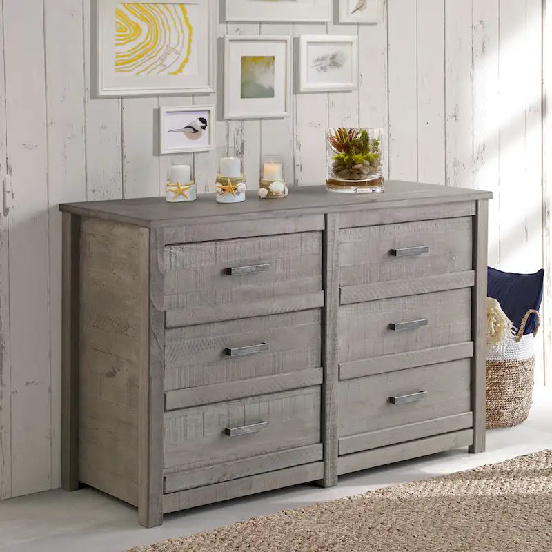 Six Drawer Dresser – Rustic Solid Wood with Distressed Finish