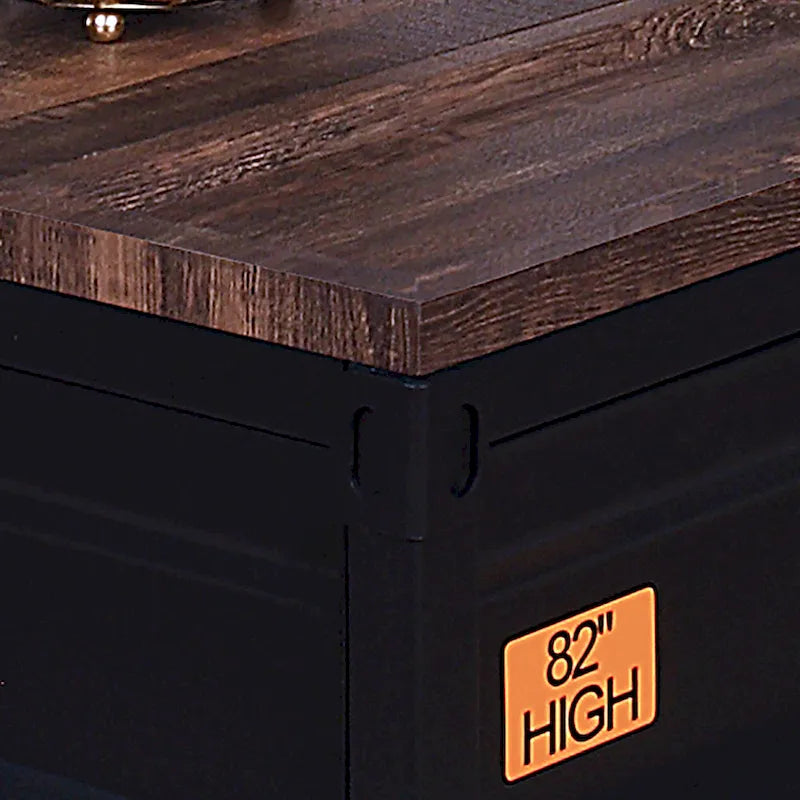 Industrial Black 47-Inch Steel Lift-Top Coffee Table