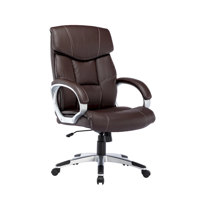 Executive Office Chair – PU Leather, Roller Wheels