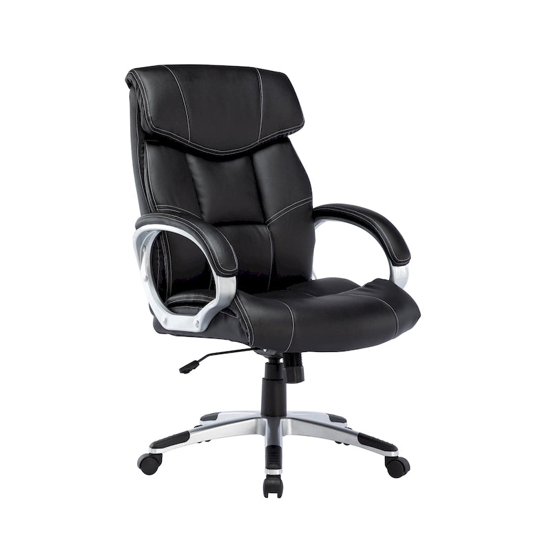 Executive Office Chair – PU Leather, Roller Wheels