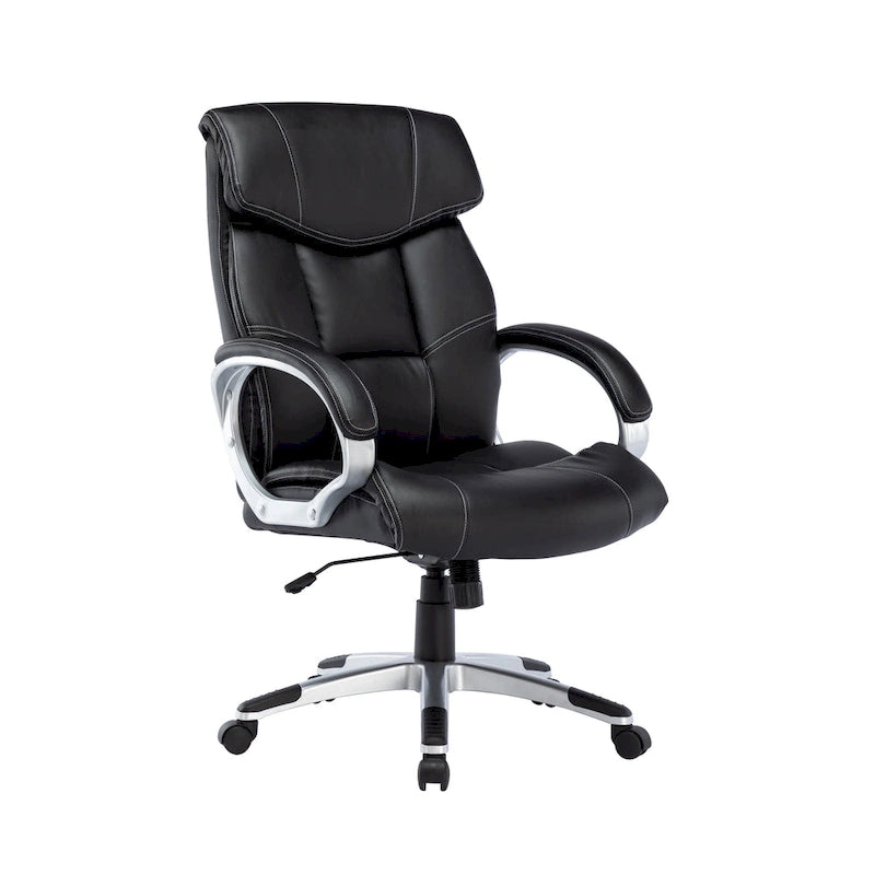 Executive Office Chair – PU Leather, Roller Wheels
