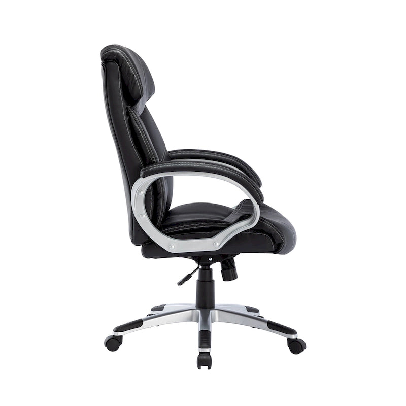 Executive Office Chair – PU Leather, Roller Wheels