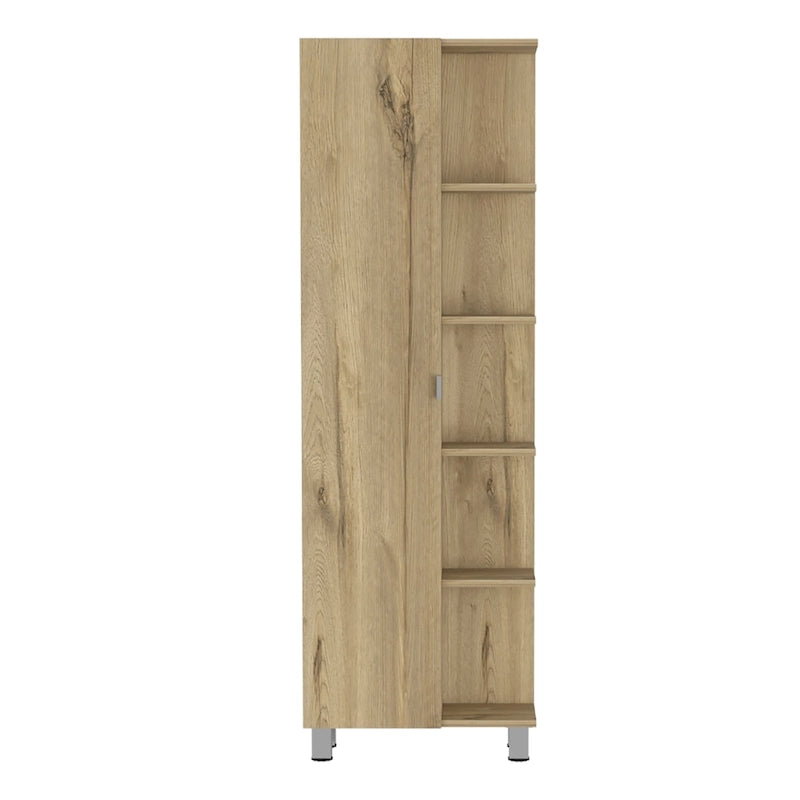Mirror Linen Cabinet with 4Interior Shelves and 5 External Shelves