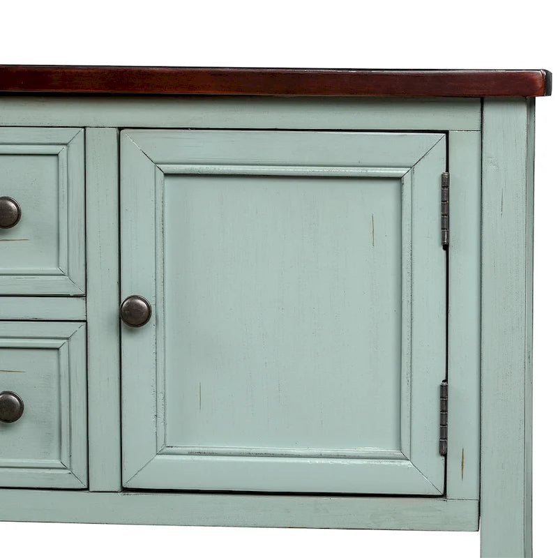 Retro Buffet Sideboard Console Table with 4 Drawers & 2 Cabinets