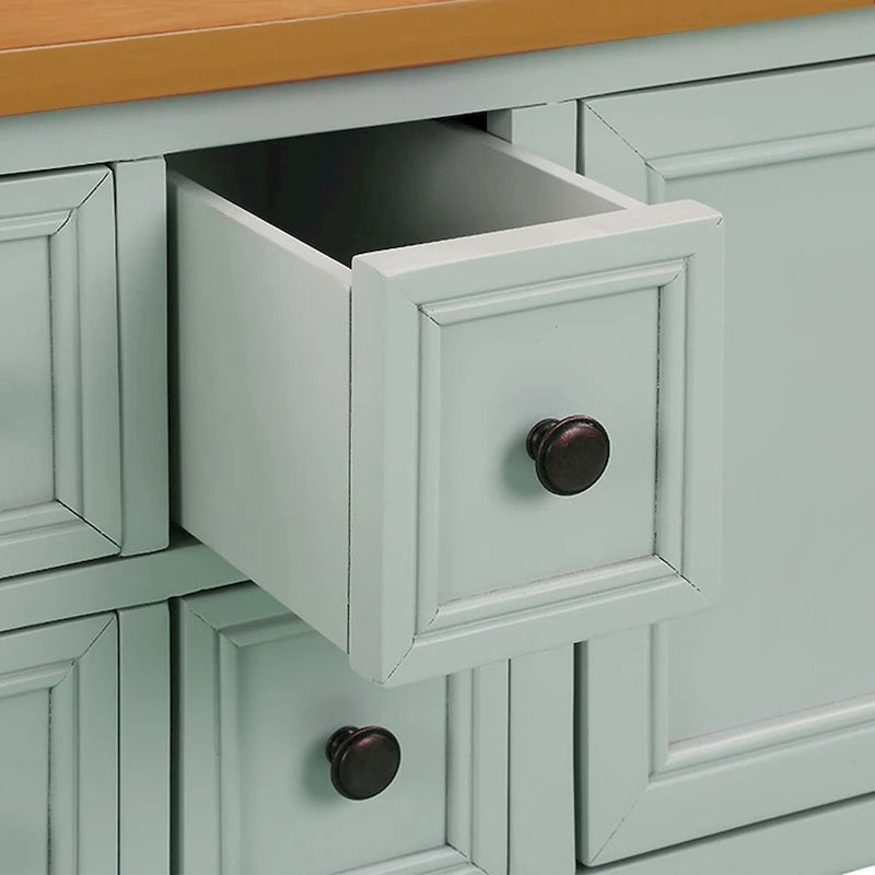 Retro Buffet Sideboard Console Table with 4 Drawers & 2 Cabinets