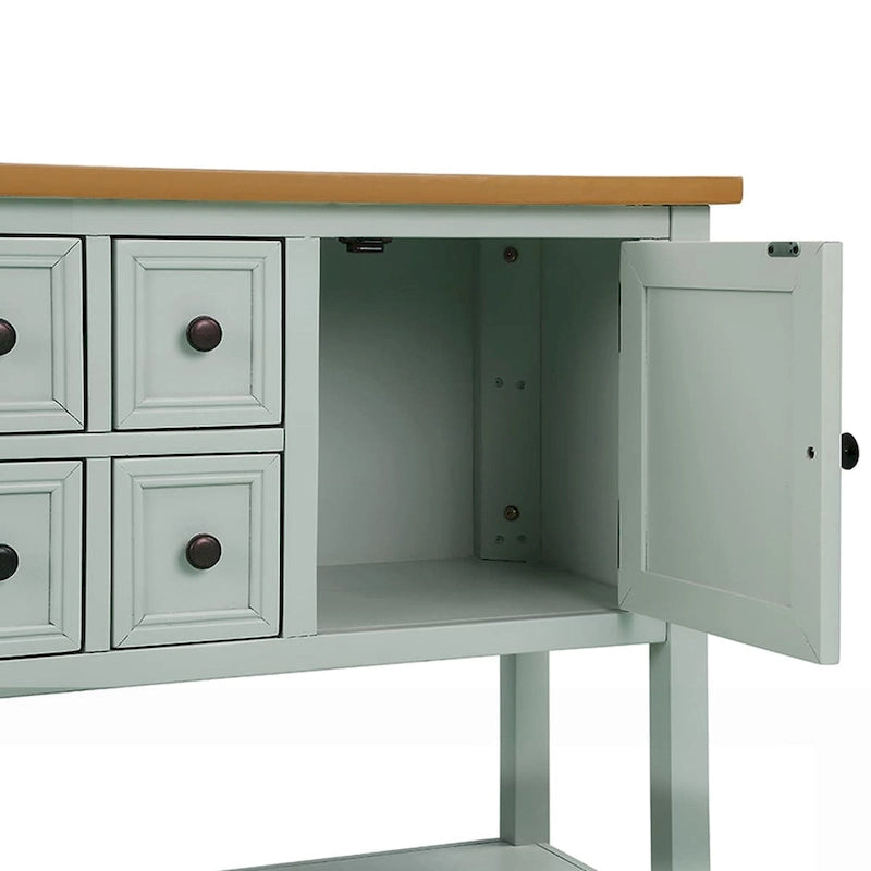 Retro Buffet Sideboard Console Table with 4 Drawers & 2 Cabinets