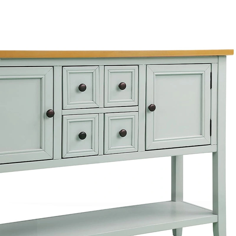 Retro Buffet Sideboard Console Table with 4 Drawers & 2 Cabinets