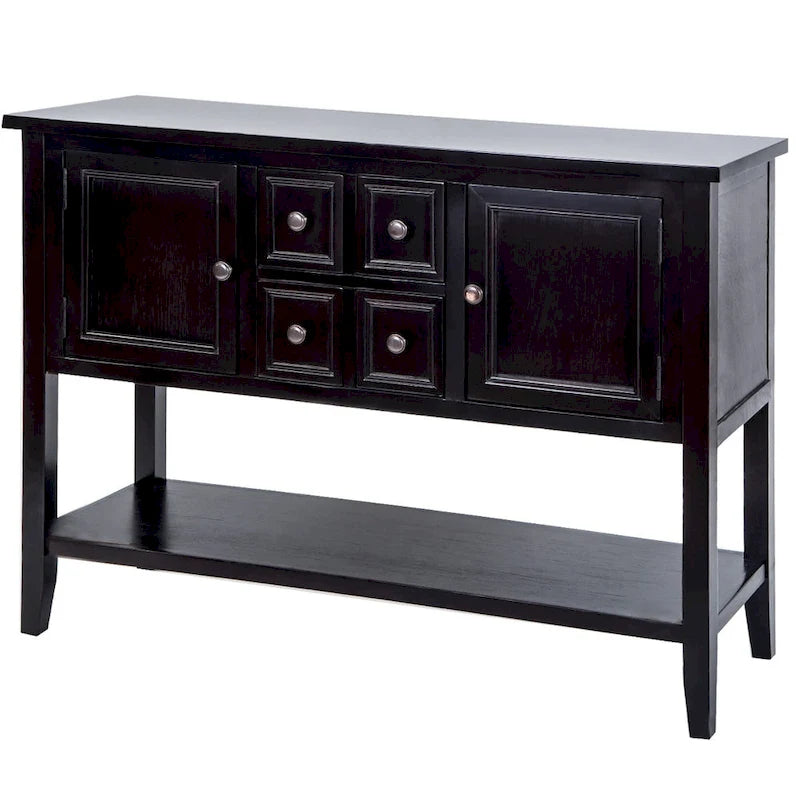 Retro Buffet Sideboard Console Table with 4 Drawers & 2 Cabinets