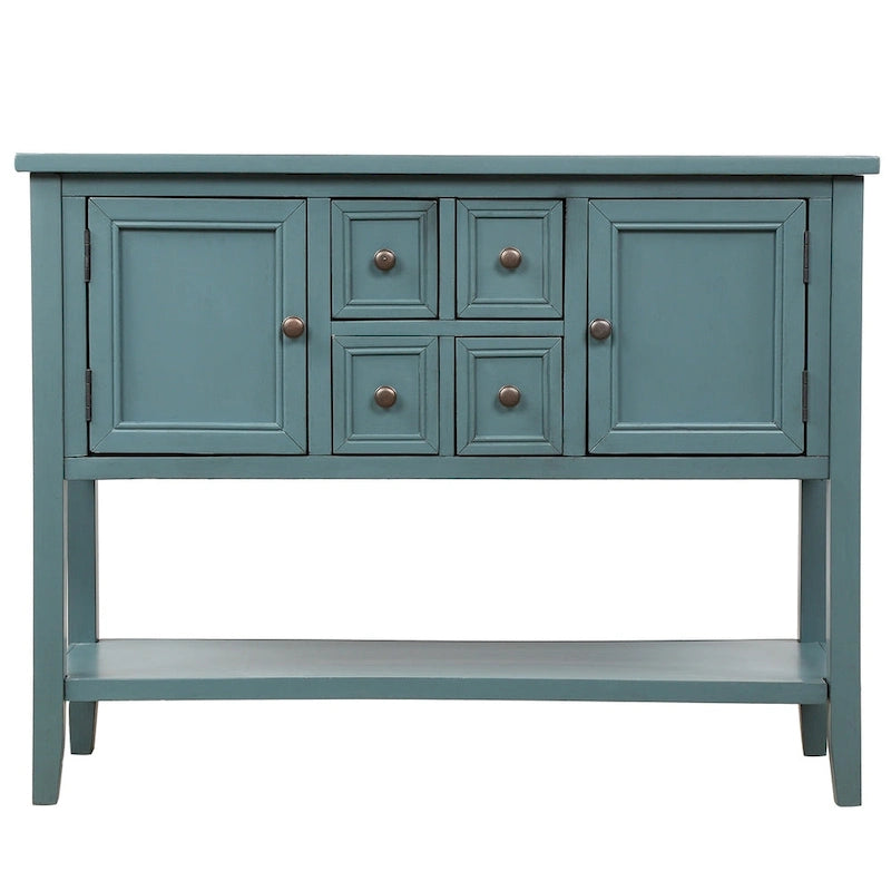 Retro Buffet Sideboard Console Table with 4 Drawers & 2 Cabinets