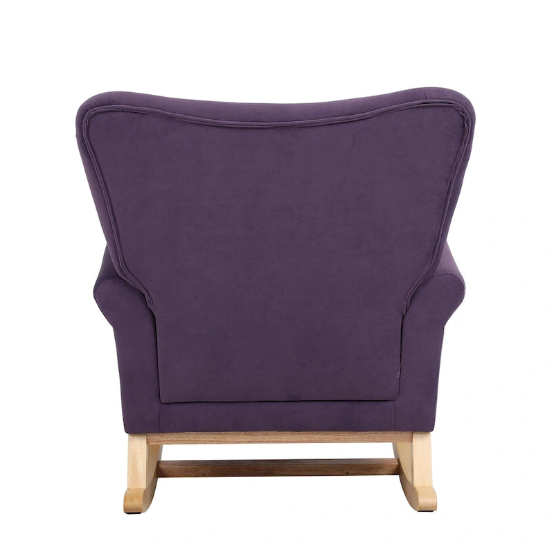 High Back Velvet Rocking Chair with Tufted Back
