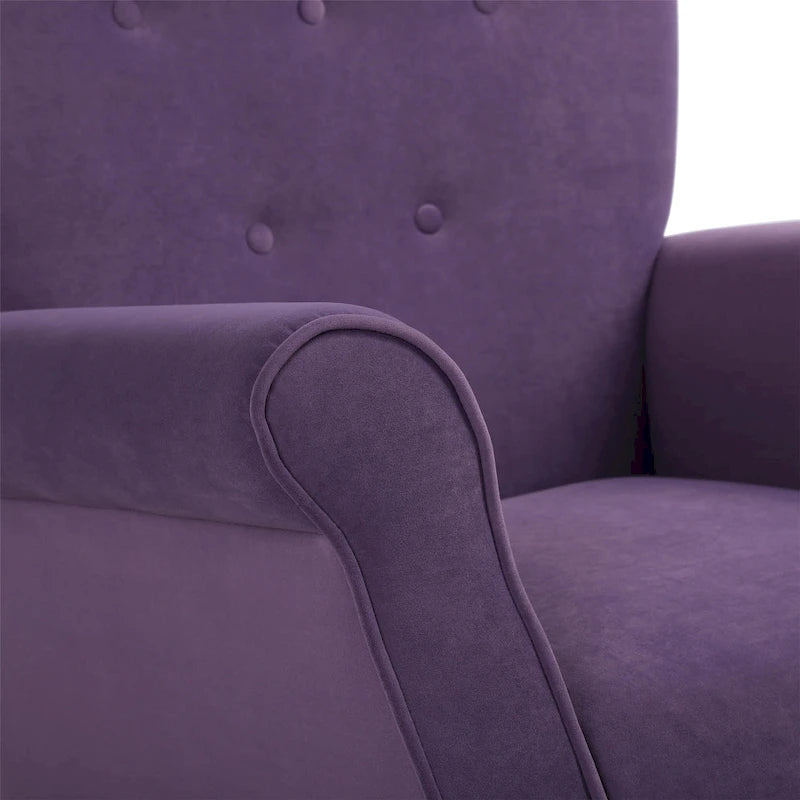 High Back Velvet Rocking Chair with Tufted Back