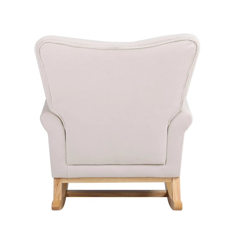 High Back Velvet Rocking Chair with Tufted Back