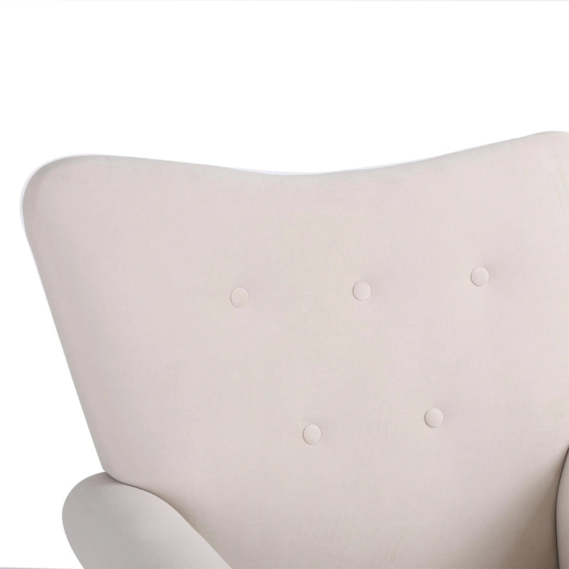 High Back Velvet Rocking Chair with Tufted Back