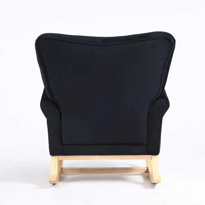 High Back Velvet Rocking Chair with Tufted Back
