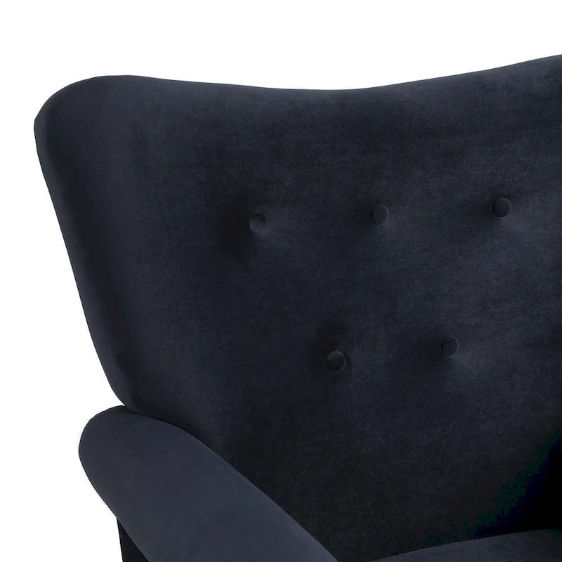 High Back Velvet Rocking Chair with Tufted Back