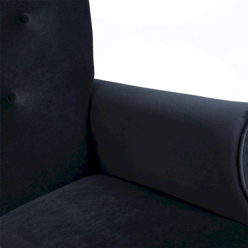 High Back Velvet Rocking Chair with Tufted Back
