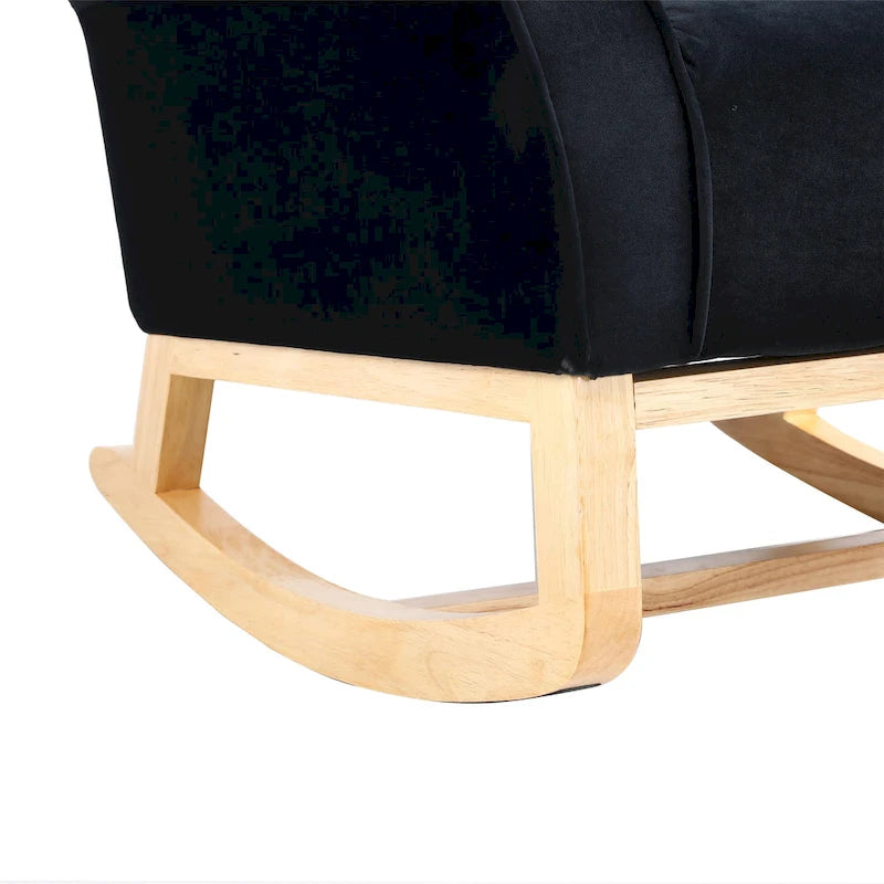 High Back Velvet Rocking Chair with Tufted Back