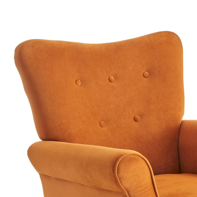 High Back Velvet Rocking Chair with Tufted Back