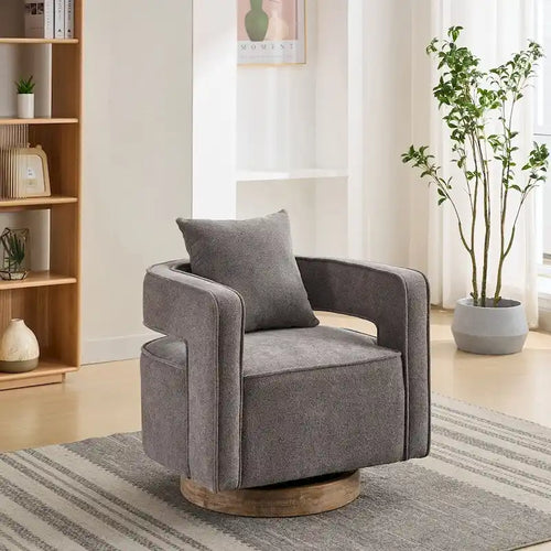 29.1W Swivel Accent Open Back Chair with Weathered Base