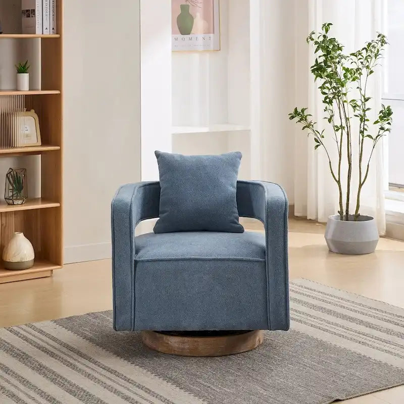 29.1W Swivel Accent Open Back Chair with Weathered Base